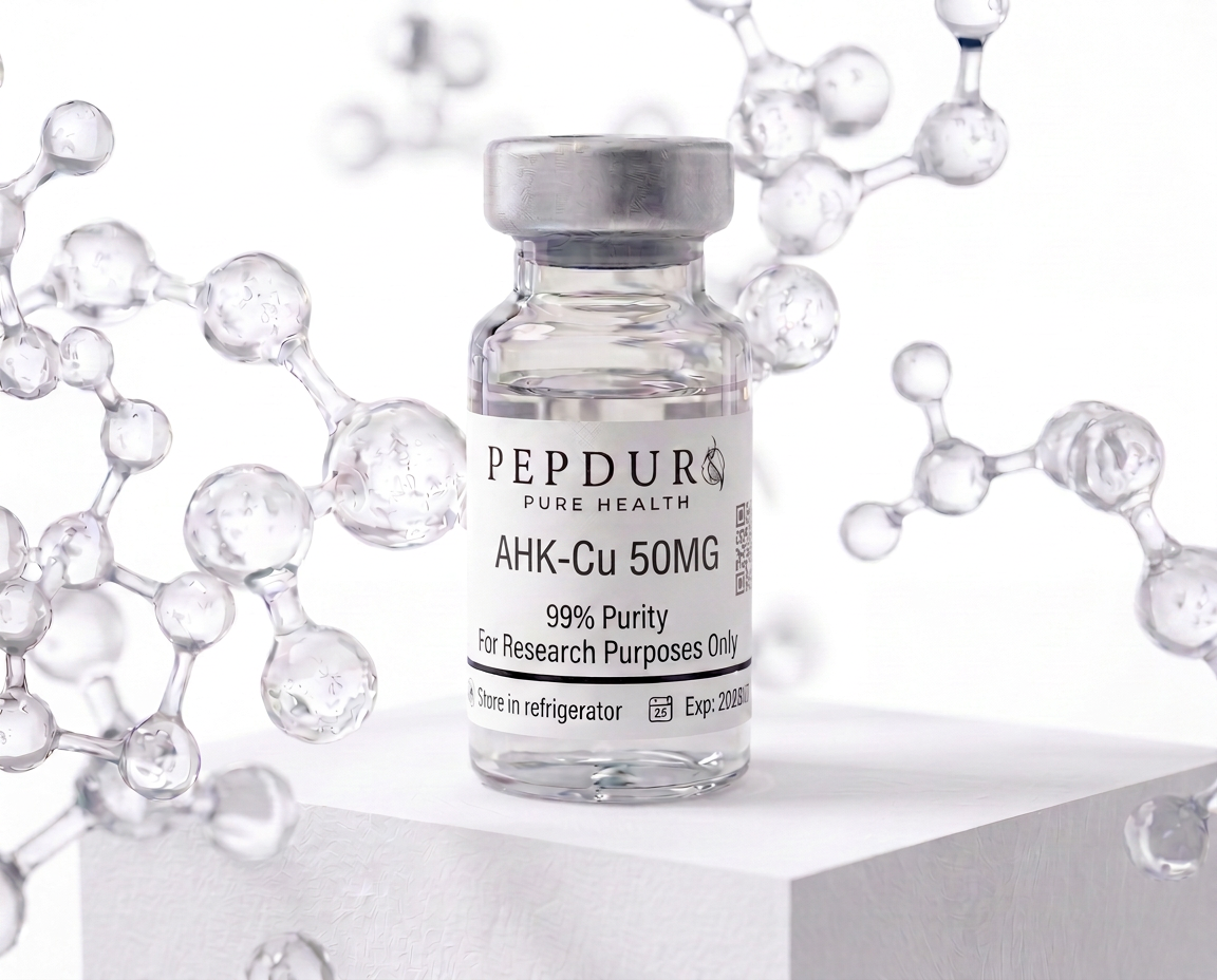 AHK-Cu peptide bottle on a clean white background