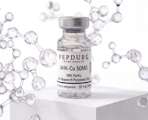 AHK-Cu peptide bottle on a clean white background