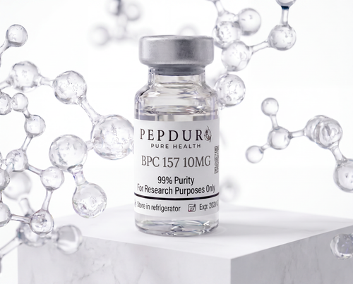 BPC-157 peptide bottle on a clean white background