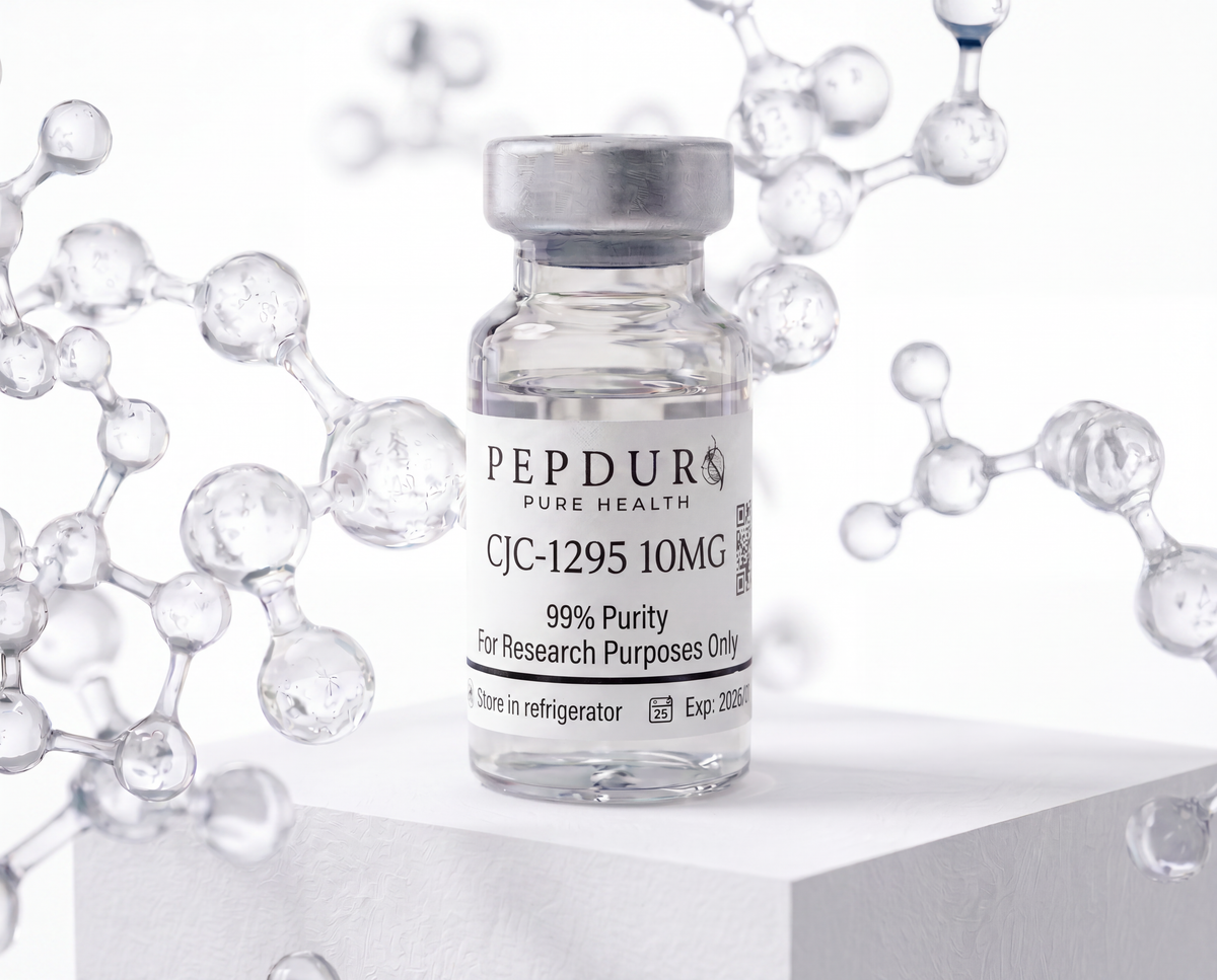 CJC-1295 peptide bottle on a clean white background