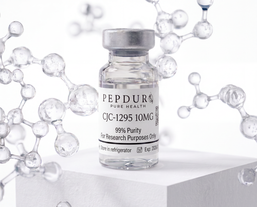 CJC-1295 peptide bottle on a clean white background