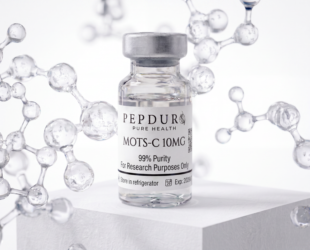 MOTS-C peptide bottle on a clean white background