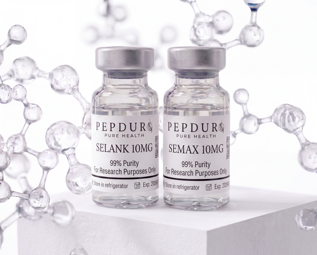Semax & Selank peptide bottle on a clean white background