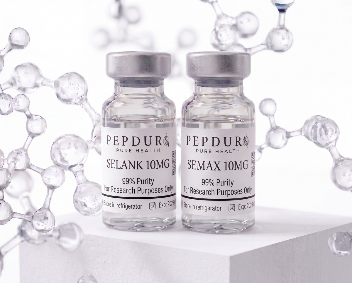 Semax & Selank peptide bottle on a clean white background