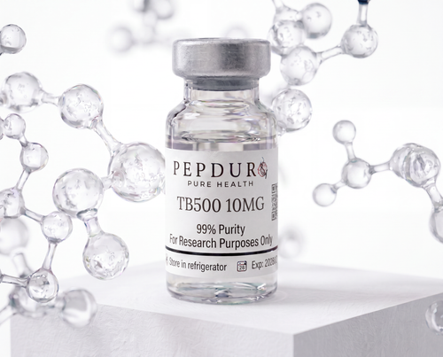 TB500 peptide bottle on a clean white background